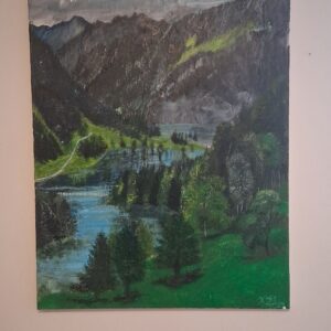 Ακρυλικά 89,5x69,5 εκ. – Βόλτα στην λίμνη του βουνού